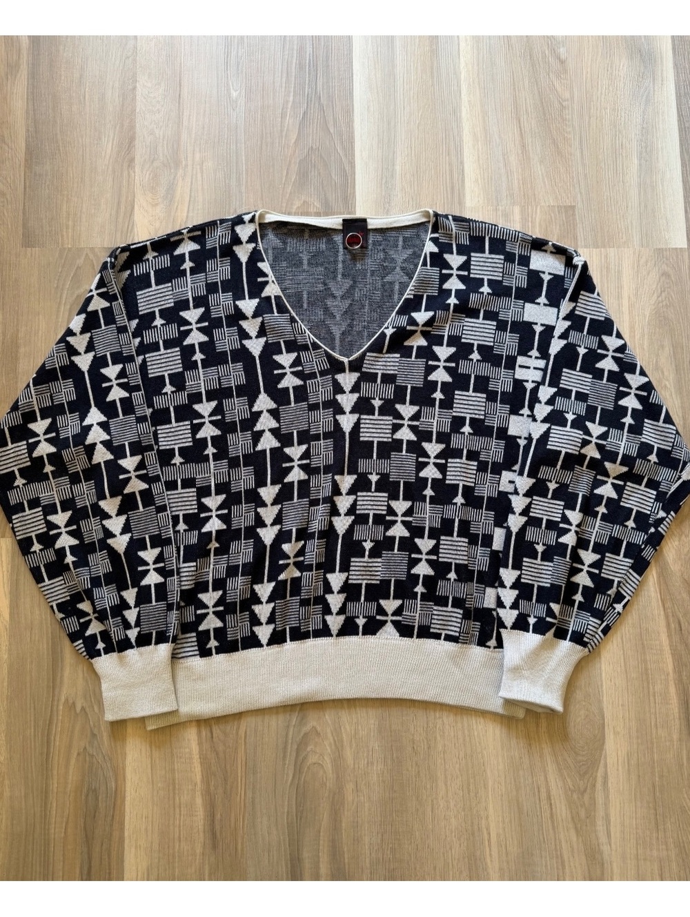 Vintage 80's German Geometric Arrow Pattern Knit